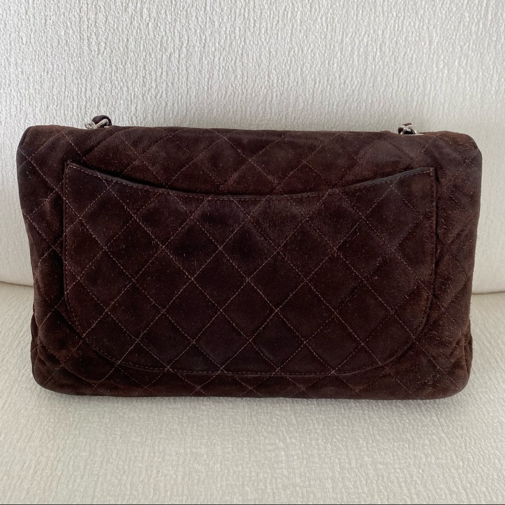 Chanel Vintage Classic Single Flap Bag Quilted Suede Medium Brown - Picture 5 of 17